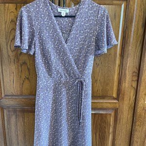 Monteau Women's Floral Purple Dress Size Small